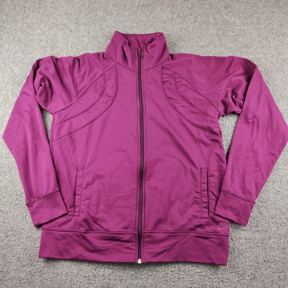 Nike Jackets & Blazers - NTG Nike Track Jacket Purple Magenta Womens Sz Large 12-14 Y2K